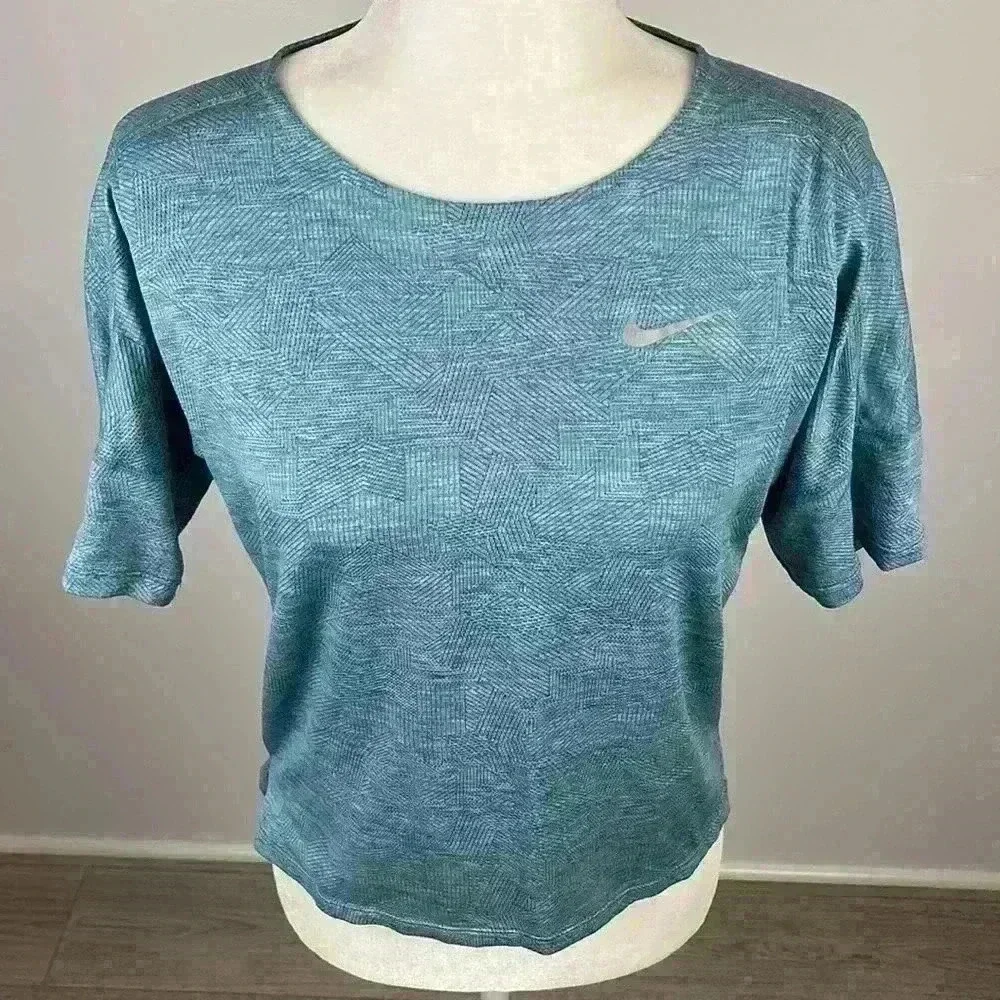 Nike Light Blue Dri-Fit Short Sleeve Top Size S